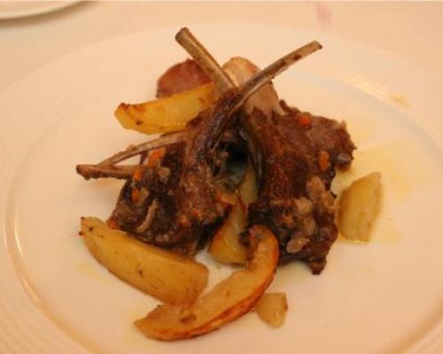 Roasted Lamb with Lampascioni and Potatoes